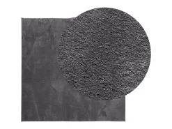 Alfombra De Salón-Alfombra de pelo corto suave lavable HUARTE antracita 200x200cm ES62767 Gris antracita