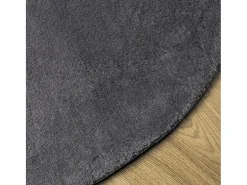Alfombra de pelo corto suave lavable HUARTE antracita Ø 200 cm ES65467 Gris antracita Sale