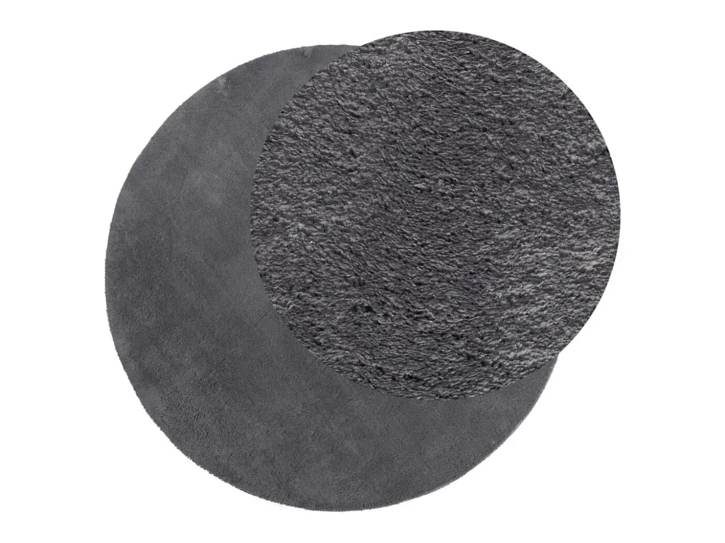 Clicnbuy Alfombra de pelo corto suave y lavable Ø 80 cm Gris antracita Discount