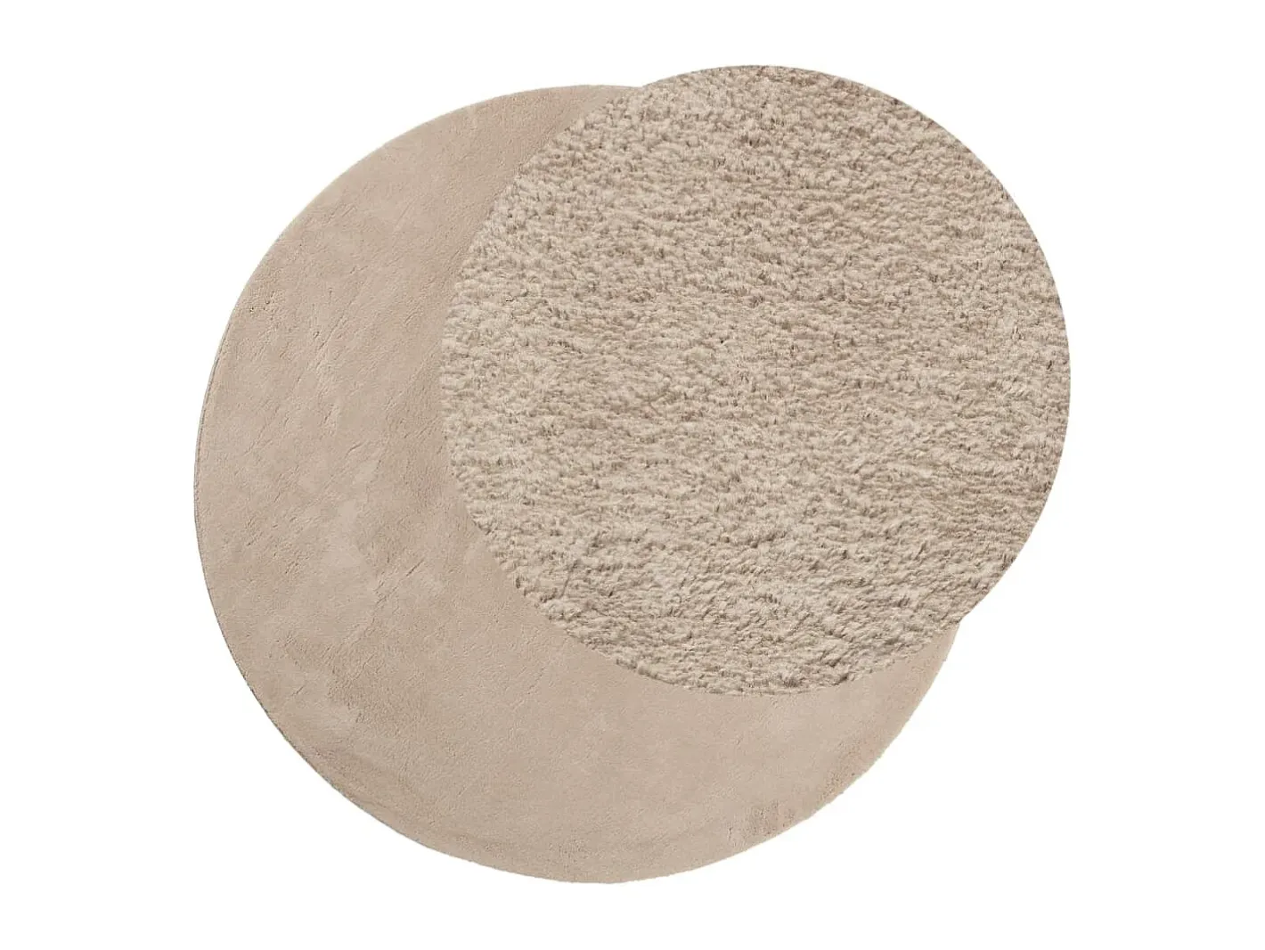 Clicnbuy Alfombra Redonda-Alfombra de pelo corto suave lavable HUARTE arena Ø 120 cm Marru00f3n