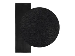 Alfombra de pelo corto suave lavable HUARTE 80x250 cm ES18764 Negro Outlet