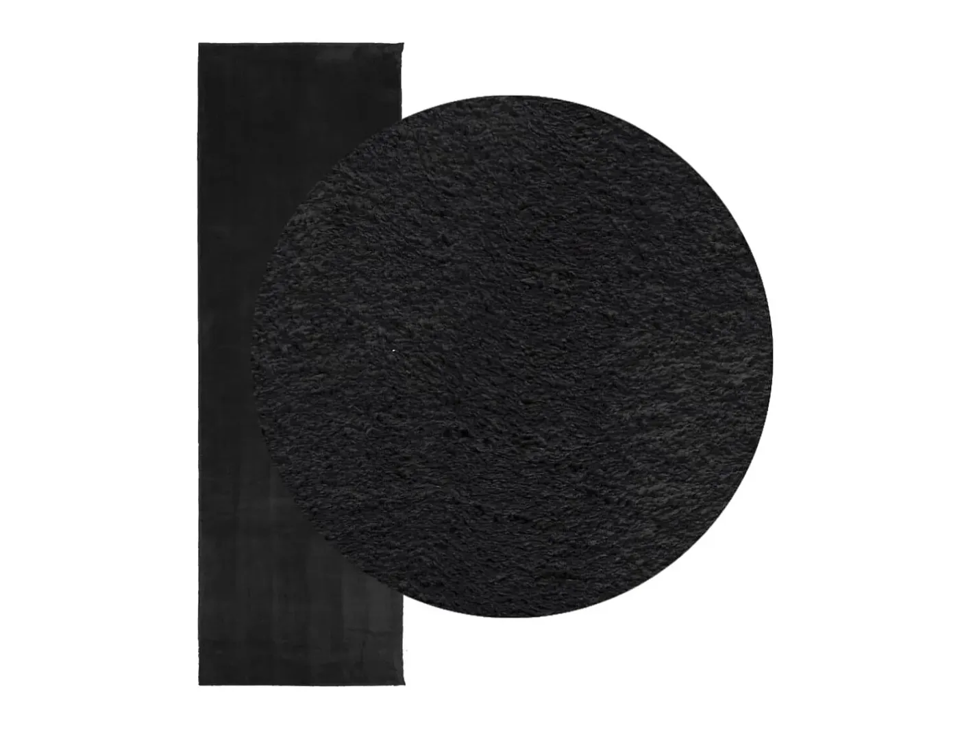 Alfombra de pelo corto suave lavable HUARTE 80x250 cm ES18764 Negro Outlet