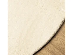 Clicnbuy Alfombra Redonda-Alfombra de pelo corto suave lavable HUARTE Ø 100 cm Crema