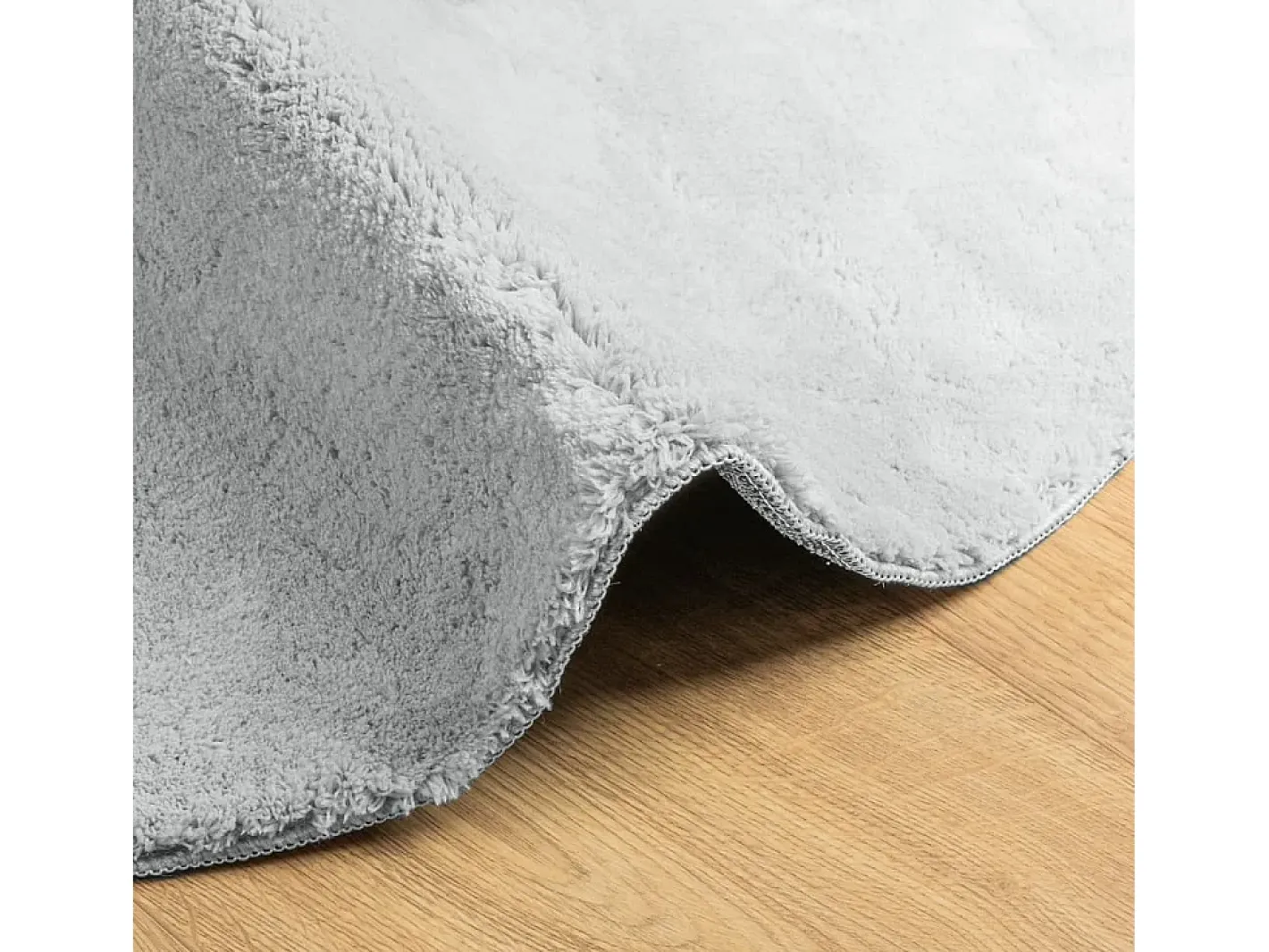 Clicnbuy Alfombra de pelo corto suave lavable HUARTE Ø 100 cm Gris Outlet