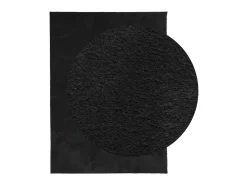 Alfombra de pelo corto suave lavable HUARTE 140x200 cm ES67252 Negro