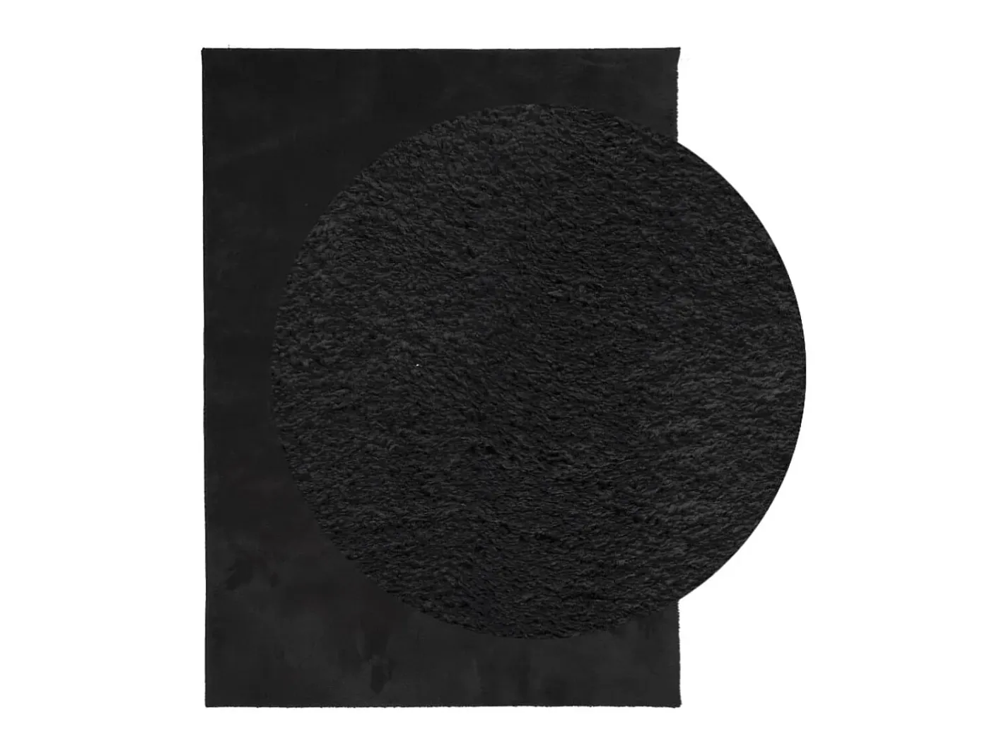 Alfombra de pelo corto suave lavable HUARTE 140x200 cm ES67252 Negro
