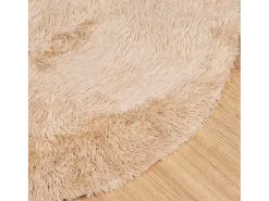 Alfombra De Cocina|Alfombra Redonda-Alfombra de pelo largo NAVARRA 160x160 cm poliéster Beige