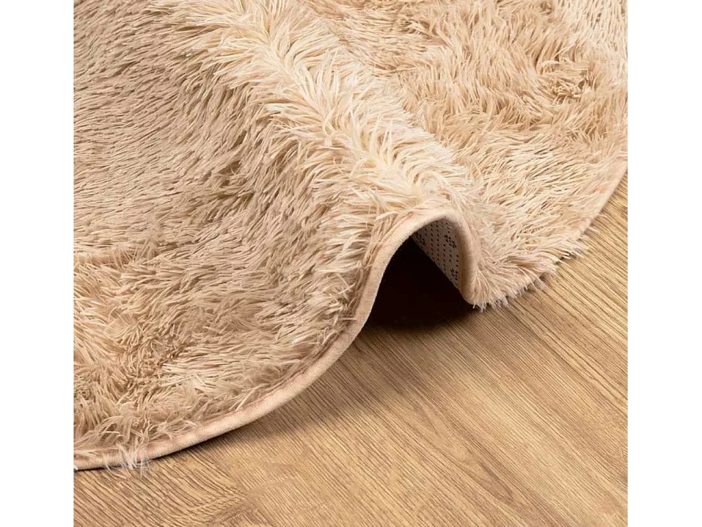 Alfombra De Cocina|Alfombra Redonda-Alfombra de pelo largo NAVARRA 160x160 cm poliéster Beige
