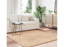 Alfombra De Cocina|Alfombra Redonda-Alfombra de pelo largo NAVARRA 160x160 cm poliéster Beige