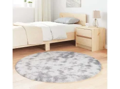 Alfombra De Cocina|Alfombra Redonda-Alfombra de pelo largo plata NAVARRA 120x120 cm Gris