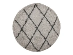 Clicnbuy Alfombra de pelo largo moderna beige y antracita Ø 120 cm Multicolor Discount