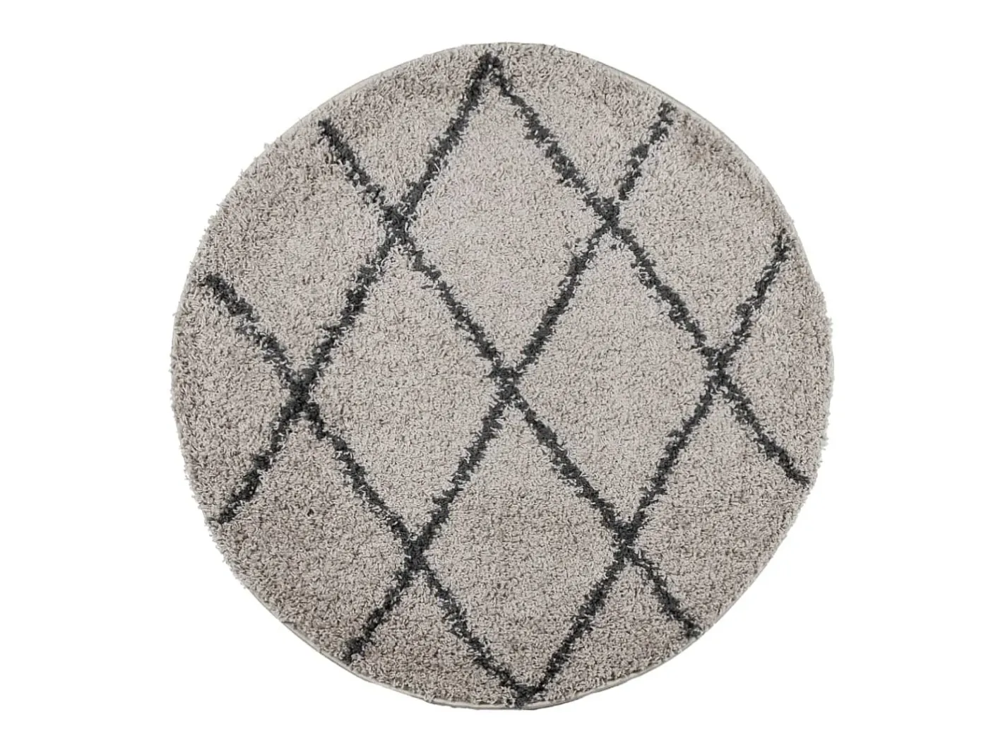 Clicnbuy Alfombra de pelo largo moderna beige y antracita Ø 120 cm Multicolor Discount