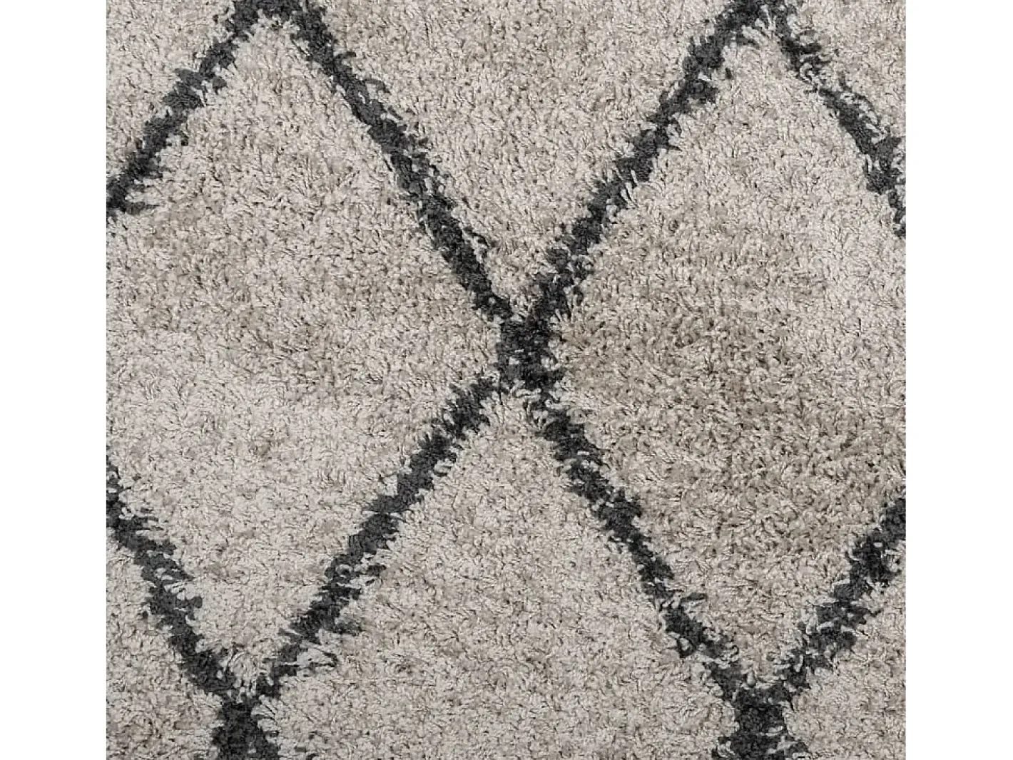 Clicnbuy Alfombra de pelo largo moderna beige y antracita Ø 120 cm Multicolor Discount