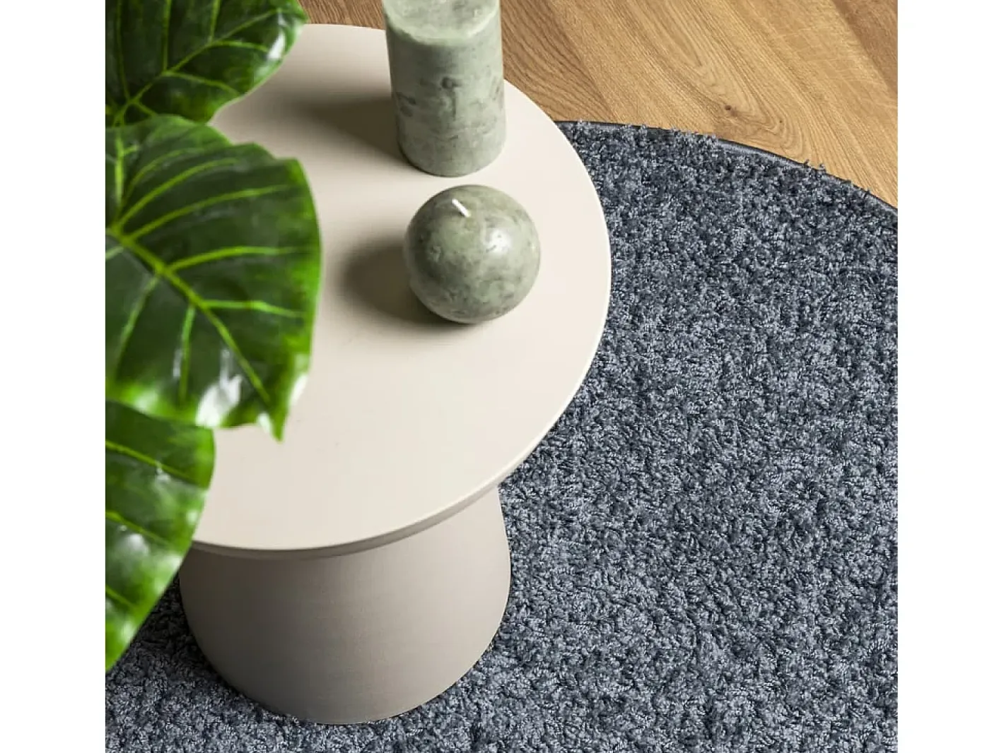 Clicnbuy Alfombra de pelo largo moderna Ø 200 cm Azul