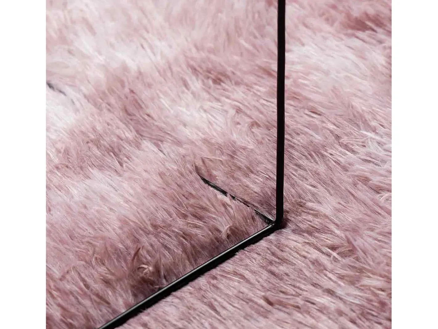 Alfombra De Cocina-Alfombra de pelo largo NAVARRA empolvado 130x200 cm Rosa