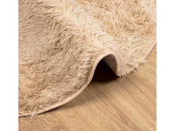 Clearance Alfombra de pelo largo NAVARRA 100x100 cm poliéster Beige