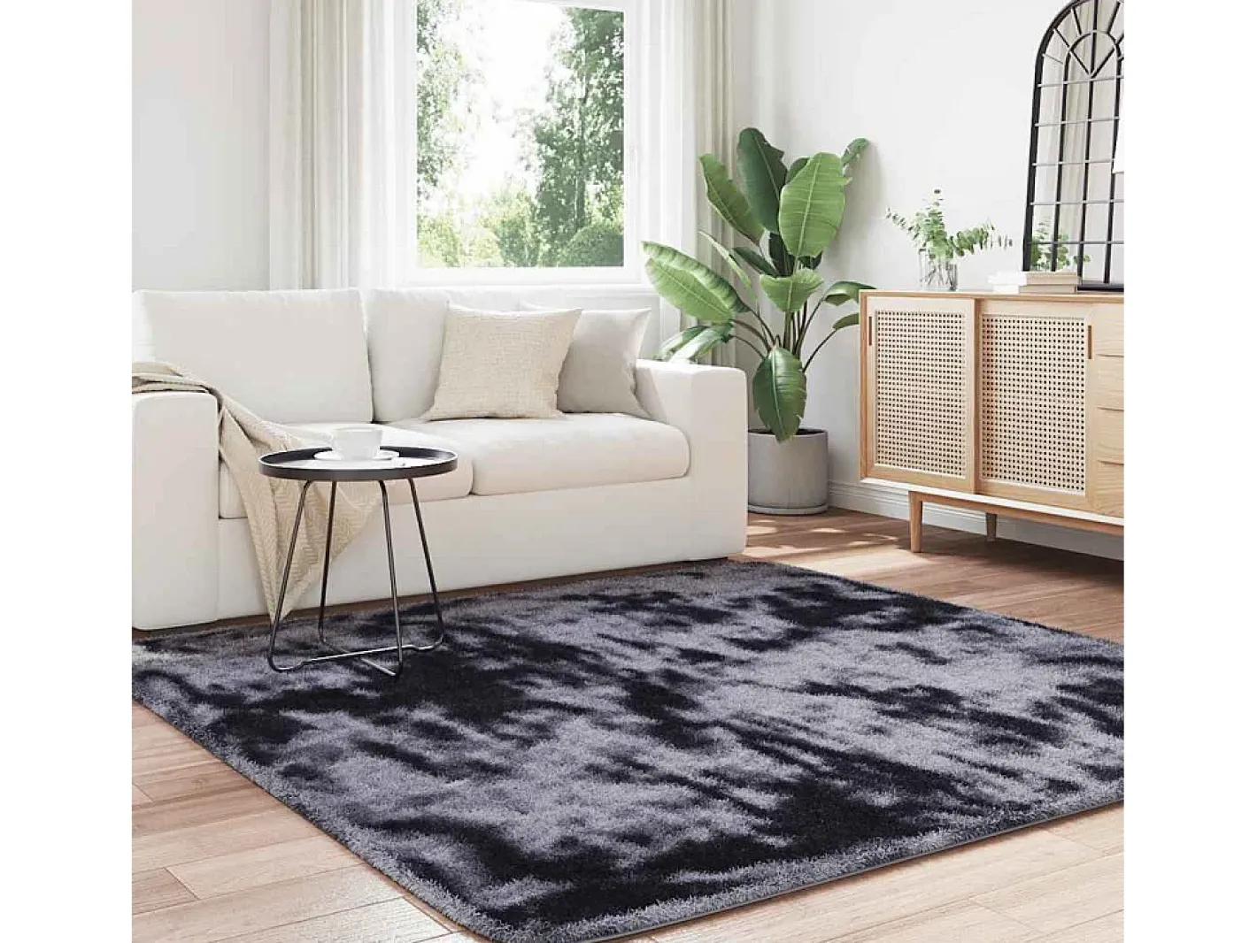 Alfombra de pelo largo NAVARRA oscuro 200x200 cm Gris