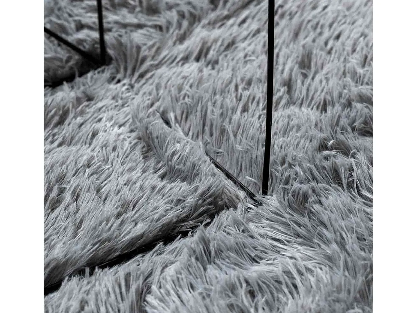 Alfombra de pelo largo NAVARRA claro 160x160 cm Gris