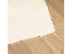 New Alfombra de pelo largo NAVARRA crema 200x200 cm poliéster Blanco