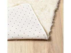 New Alfombra de pelo largo NAVARRA crema 200x200 cm poliéster Blanco