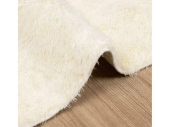 New Alfombra de pelo largo NAVARRA crema 200x200 cm poliéster Blanco