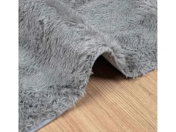 Alfombra De Cocina|Alfombra Redonda-Alfombra de pelo largo NAVARRA claro 160x160 cm Gris