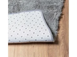 Alfombra De Cocina|Alfombra Redonda-Alfombra de pelo largo NAVARRA claro 160x160 cm Gris