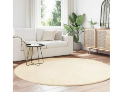 Hot Alfombra de pelo largo NAVARRA crema 200x200 cm poliéster Blanco
