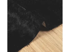 Outlet Alfombra de pelo largo negra NAVARRA 200x290 cm Poliéster Negro