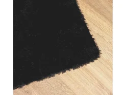 Outlet Alfombra de pelo largo negra NAVARRA 200x290 cm Poliéster Negro
