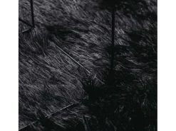 Alfombra de pelo largo negra NAVARRA 240x240 cm poliéster Negro