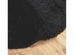 Alfombra de pelo largo negra NAVARRA 240x240 cm poliéster Negro