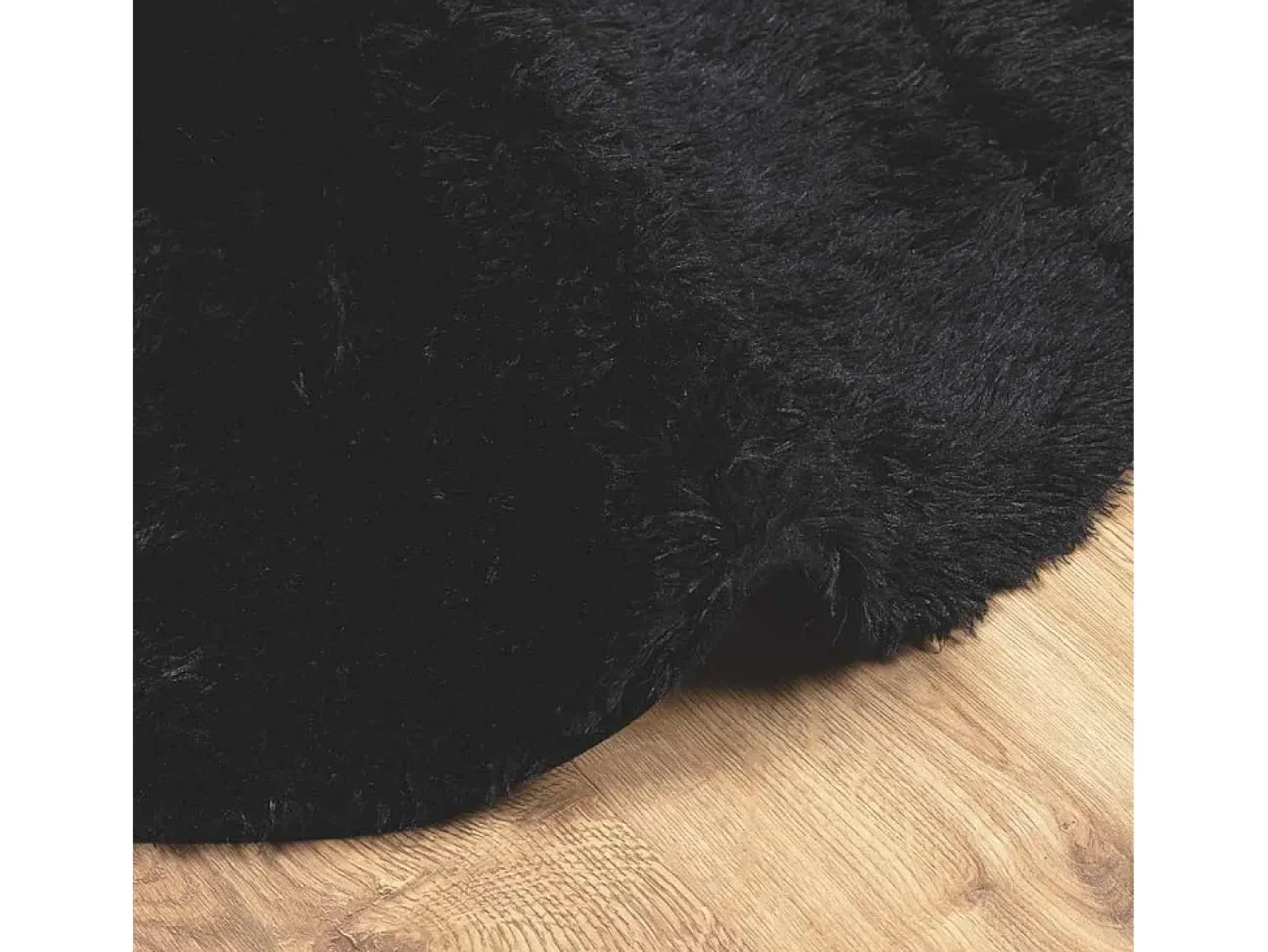 Alfombra de pelo largo negra NAVARRA 240x240 cm poliéster Negro