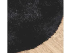 Alfombra de pelo largo negra NAVARRA 240x240 cm poliéster Negro