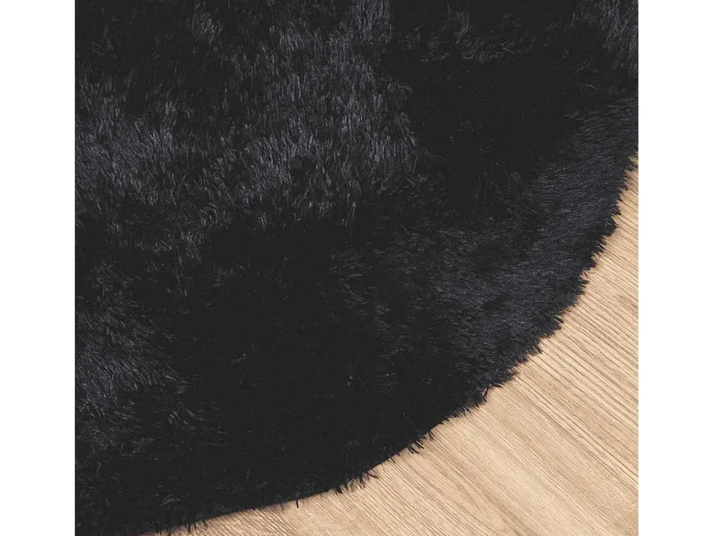 Alfombra de pelo largo negra NAVARRA 240x240 cm poliéster Negro