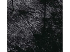 Alfombra de pelo largo negra NAVARRA 160x160 cm poliéster Negro
