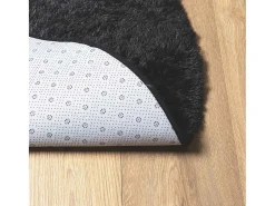 Online Alfombra de pelo largo negra NAVARRA 120x120 cm poliéster Negro