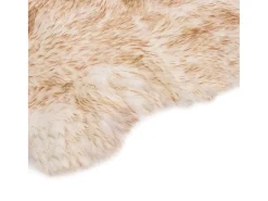 Clearance Clicnbuy Alfombra de piel de oveja sintética mezcla de marrón 60x90 cm Marru00f3n