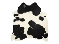 Discount Clicnbuy Alfombra de piel de vaca real y blanco 150x170 cm Negro