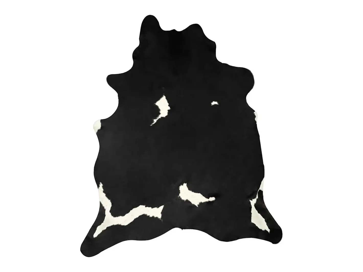 Alfombra de piel de vaca auténtica en blanco y negro 180x220 cm Multicolor