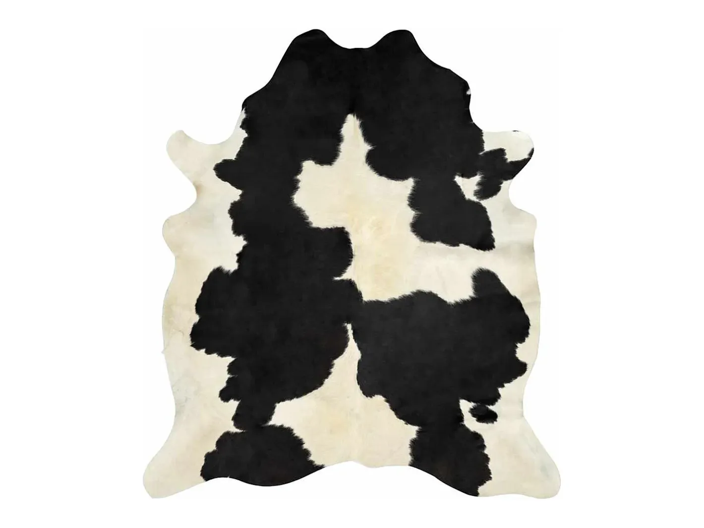 Alfombra de piel de vaca auténtica en blanco y negro 180x220 cm Multicolor