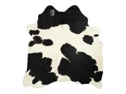 Alfombra de piel de vaca auténtica en blanco y negro 180x220 cm Multicolor