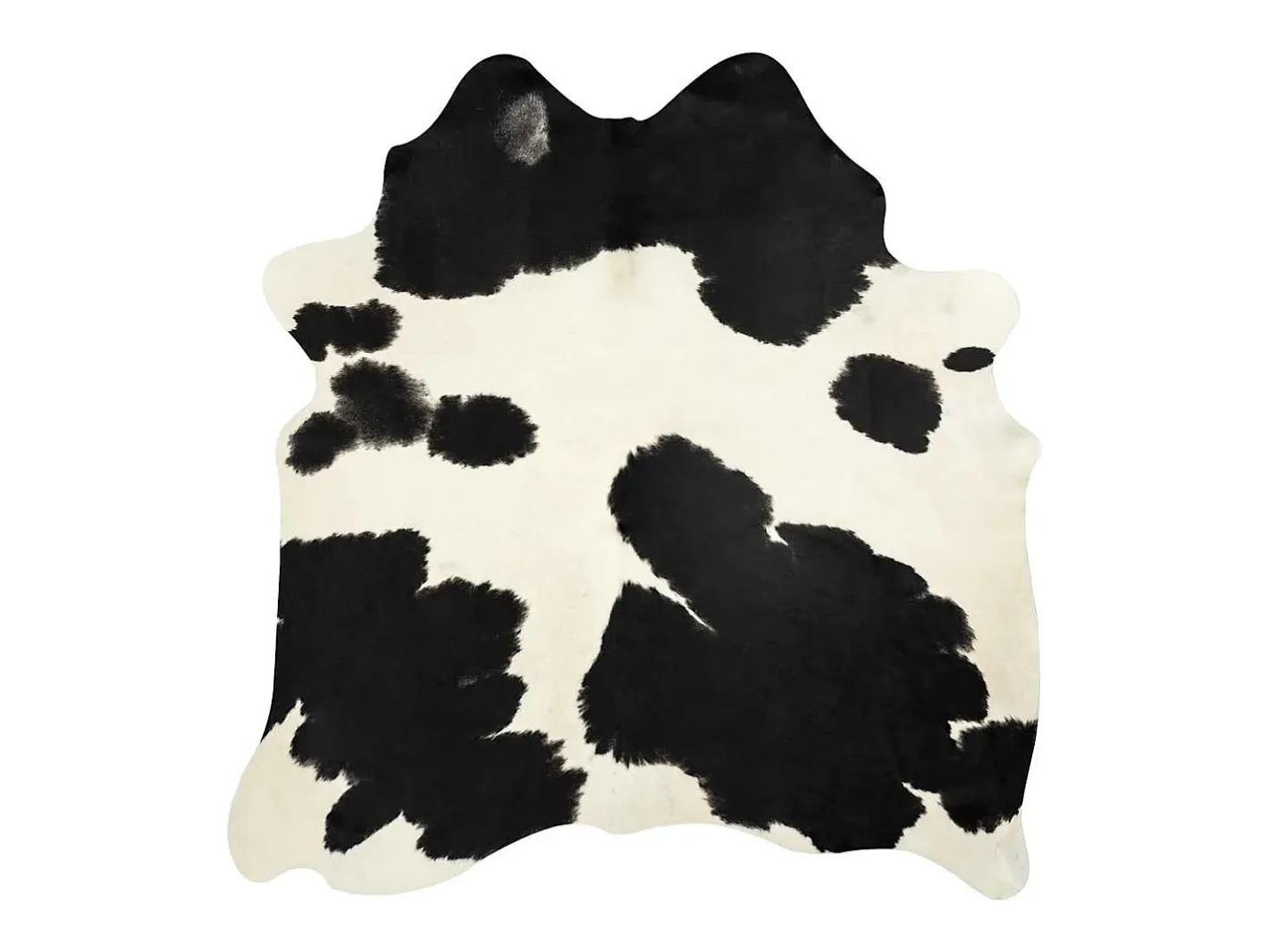 Alfombra de piel de vaca auténtica en blanco y negro 180x220 cm Multicolor