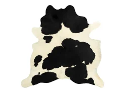 Alfombra de piel de vaca auténtica en blanco y negro 180x220 cm Multicolor