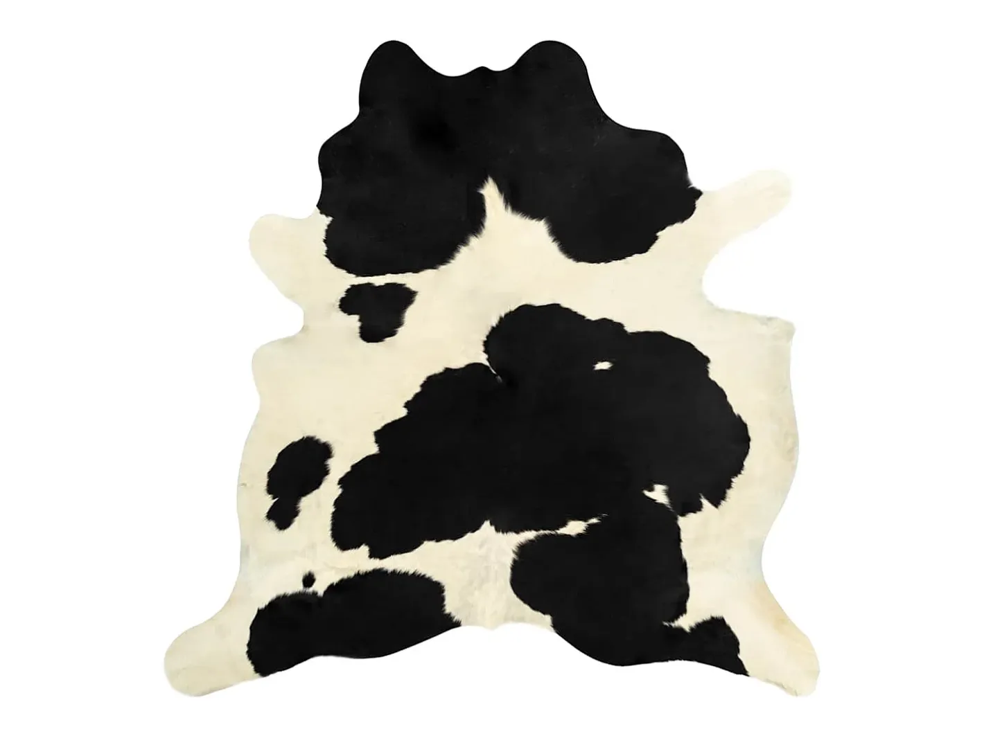 Alfombra de piel de vaca auténtica en blanco y negro 180x220 cm Multicolor