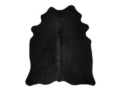 Clicnbuy Alfombra de piel de vaca auténtica 150x170 cm Negro Clearance