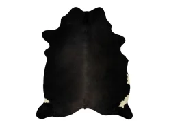 Clicnbuy Alfombra de piel de vaca auténtica 150x170 cm Negro Clearance