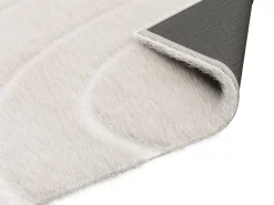 New OZAIA Alfombra de piel sintética en relieve con patrones circulares, 160 x 230 cm, , PAOLISI Beige