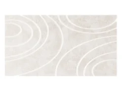 New OZAIA Alfombra de piel sintética en relieve con patrones circulares, 160 x 230 cm, , PAOLISI Beige