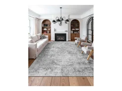 Hot Alfombra de Salón SucceBuy, 2,7 x 3,7 m, Alfombra Grande para Dormitorio, Lavable, Antideslizante, Suave y Cómoda, Estilo Bohemio, para Dormitorio, Gris